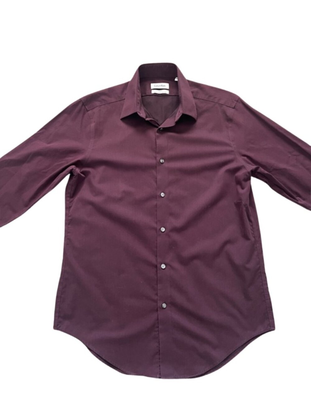 Calvin Klein Men's Wine Slim-Fit Performance Non-Iron Dress Shirt Sz 15.5 32/33